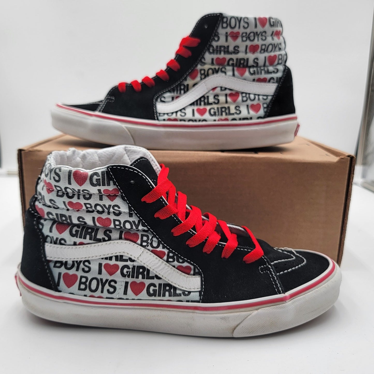 Vans Sk8 Hi (i Heart) Black/White Sz 9M/10.5W