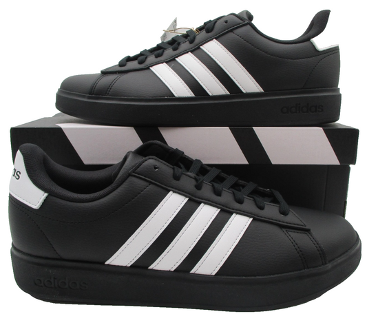 Adidas Grand Court 2.0 Cloudfoam Shoes Mens Size 10 Black White Sneaker JR05460