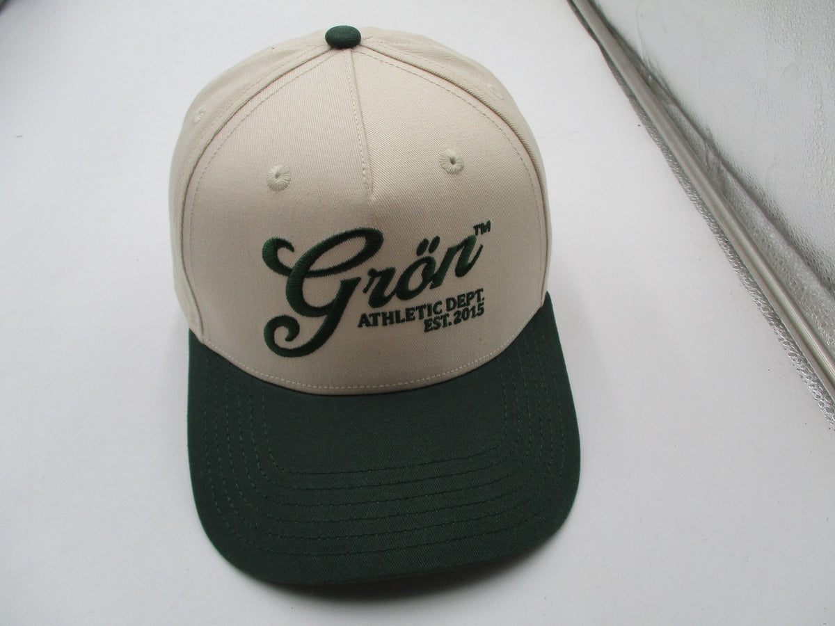 Gron Hat Cap Snap Back Mens One Size Beige Green Athletic Dept Twill Baseball9