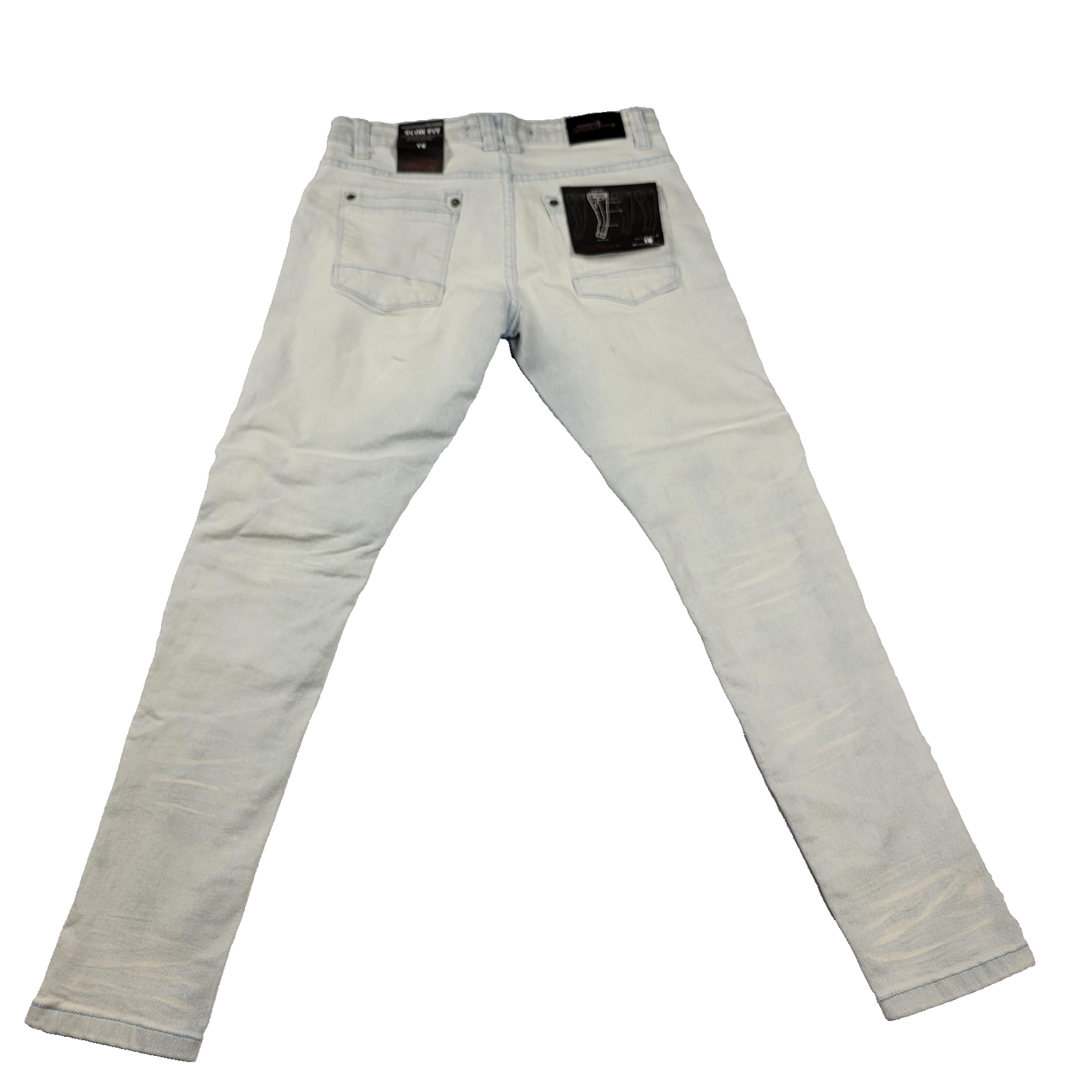 Copper Rivet Jeans Mens 16 Blue Slim Fit Cargo Pockets Zipper Streetwear New 9851