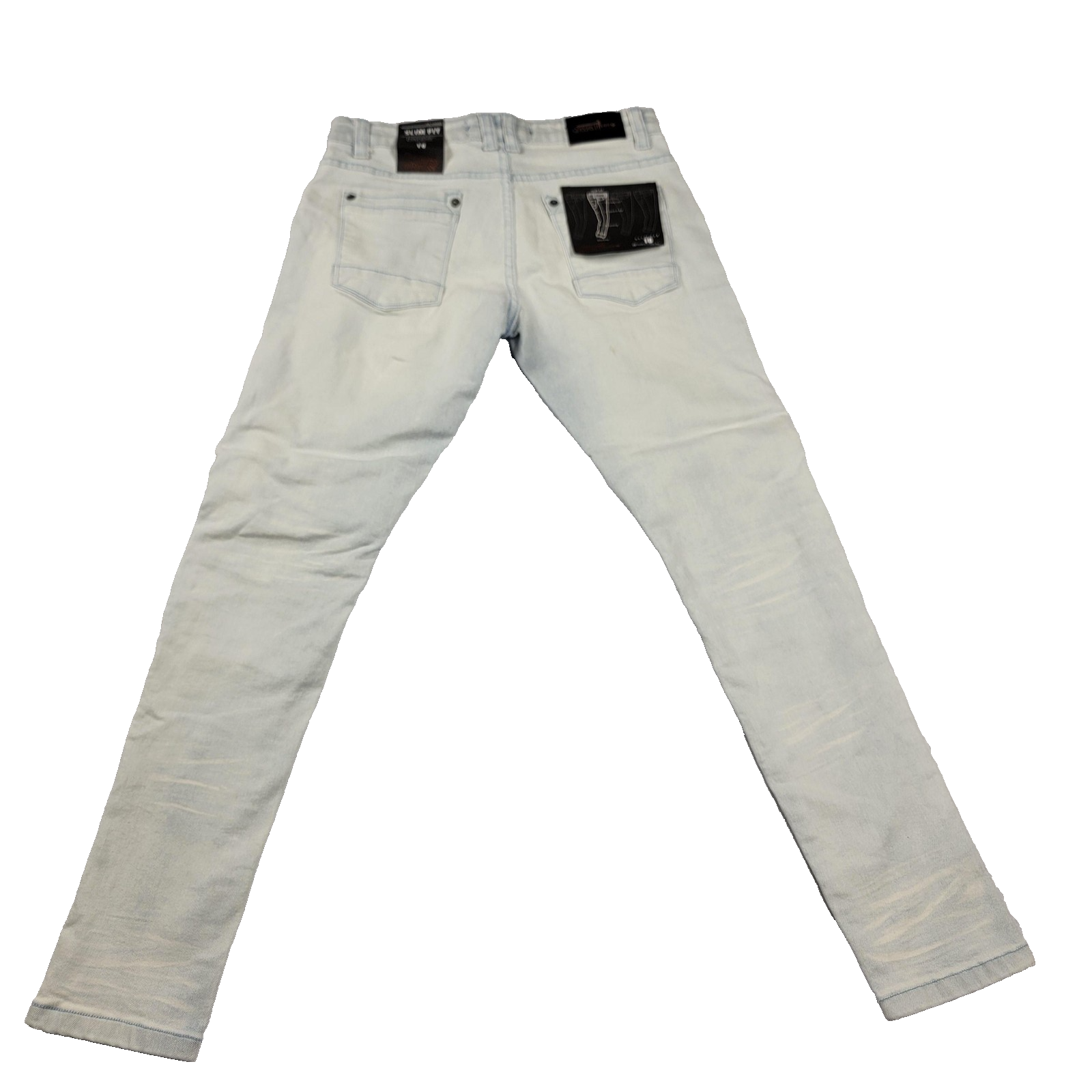 Copper Rivet Jeans Mens 16 Blue Slim Fit Cargo Pockets Zipper Streetwear New 9851