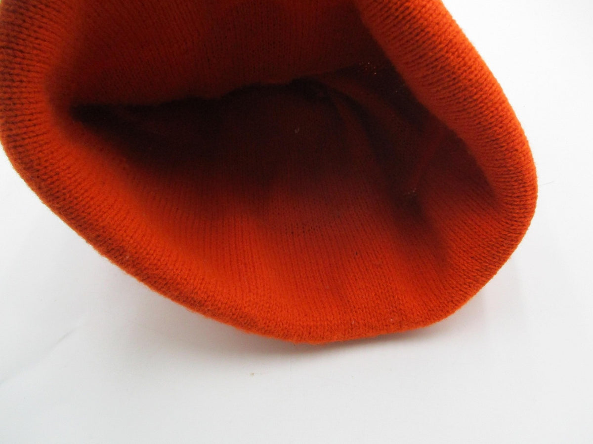 Buffalo News Hat Cap Beanie Mens One Size Orange Knit Striped Logo Winter2