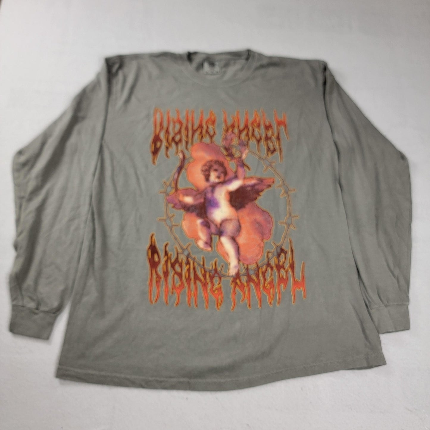 Stance & Comfort Colors Shirt Mens XL Long Sleeve Graphic Rising Angel