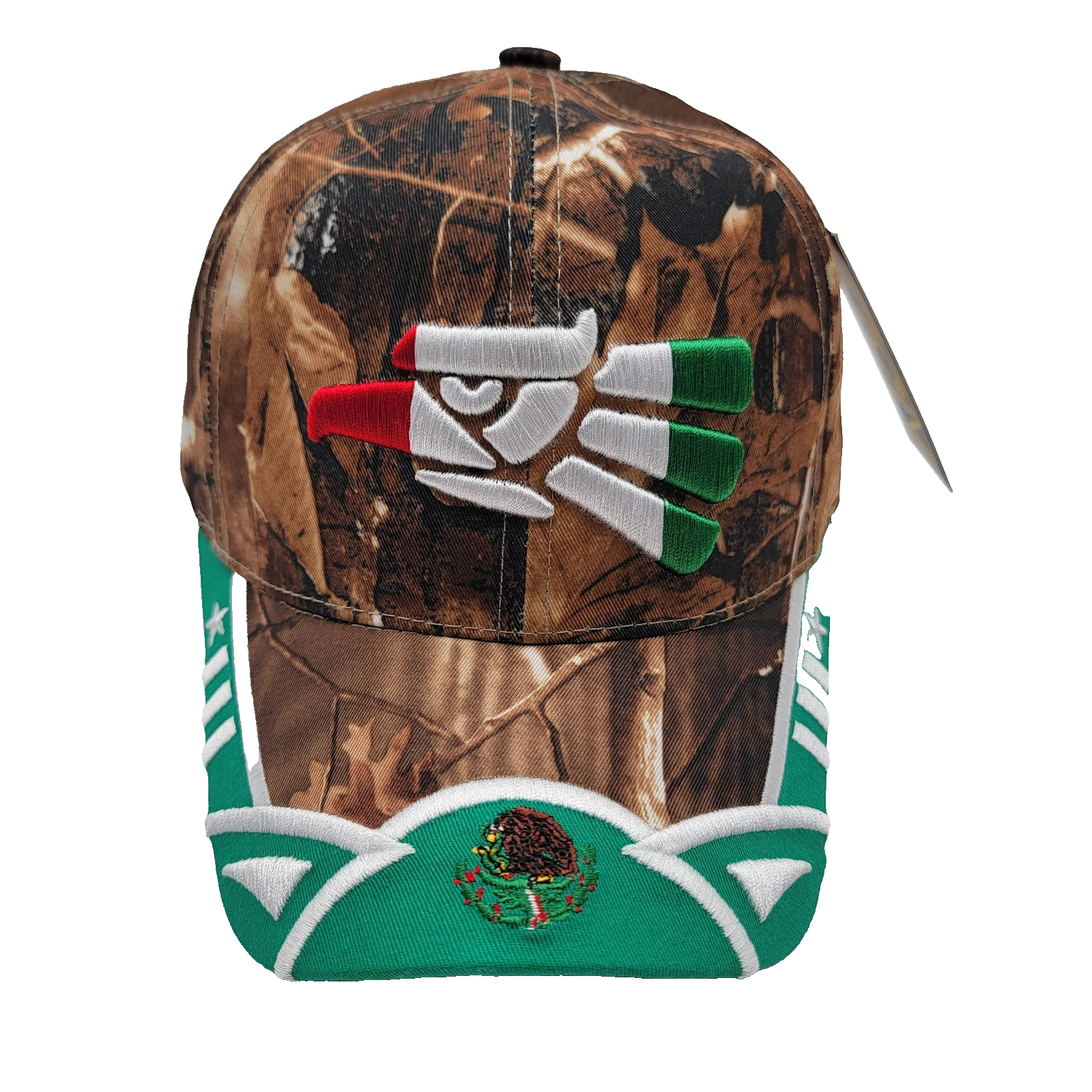 Zion Mexican Flag Hat Cap Snap Back Camouflage Camo Green Embroidered Mens0