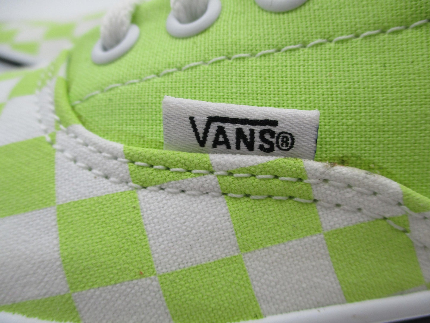 Vans Era Shoes Mens Size 5 Green White Checkerboard Low Top Skate Sneakers4