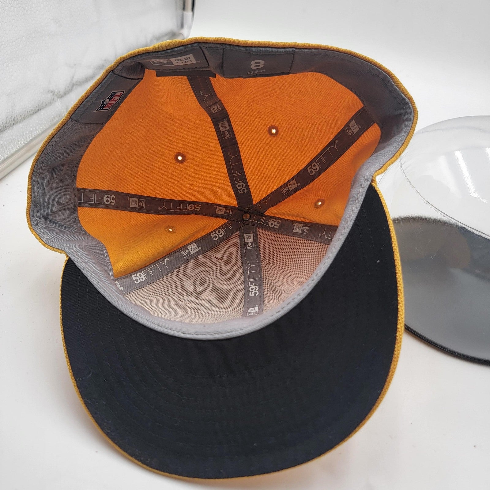 Pittsburgh Steelers Hat Cap Fitted Mens 8 Yellow NFL Football New Era Polyester8