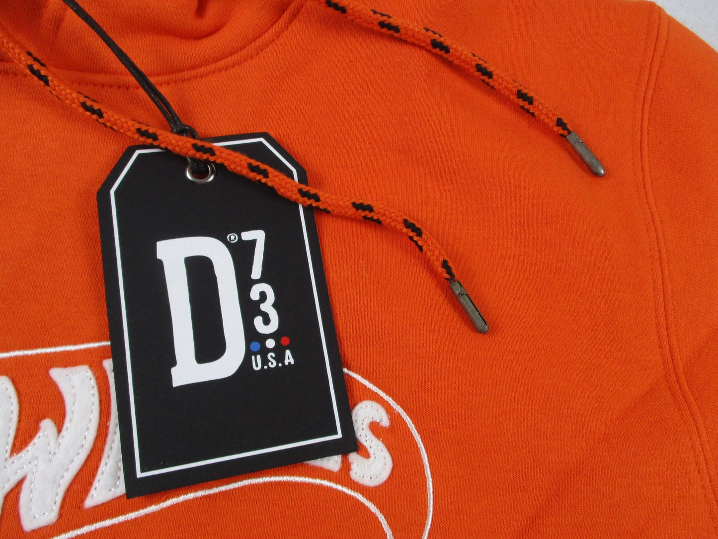 D73 Hot Wheels Hoodie Men Medium Orange Pullover Kangaroo Pocket Graphic 1295963