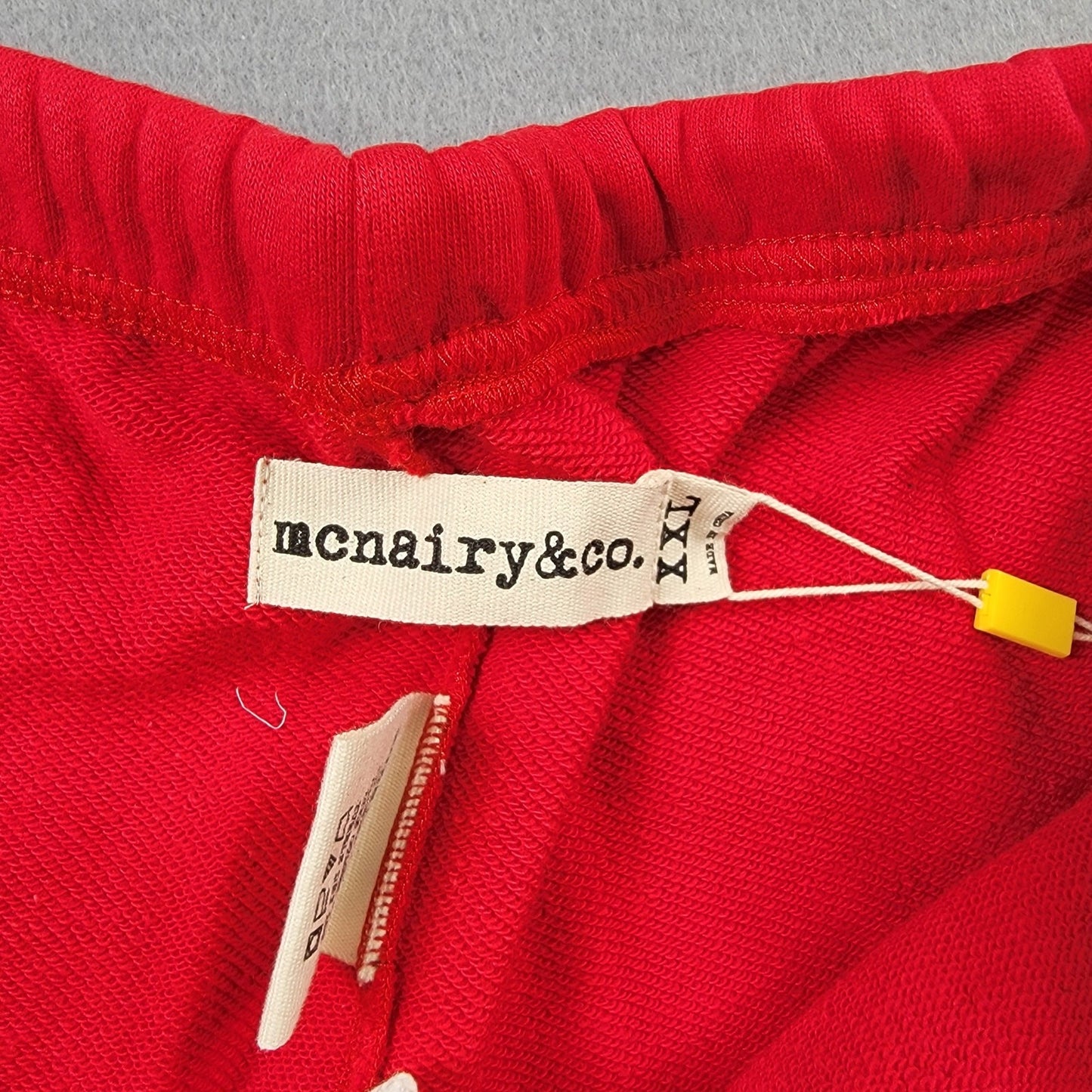 McNairy & Co Sweat Shorts XXL Red Organic Cotton Lounge Streetwear