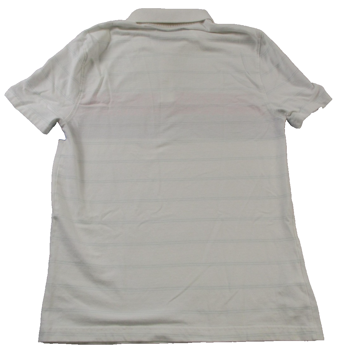 Original Penguin Polo Shirt Mens Large White Heritage Slim Fit Chest Stripe 16231