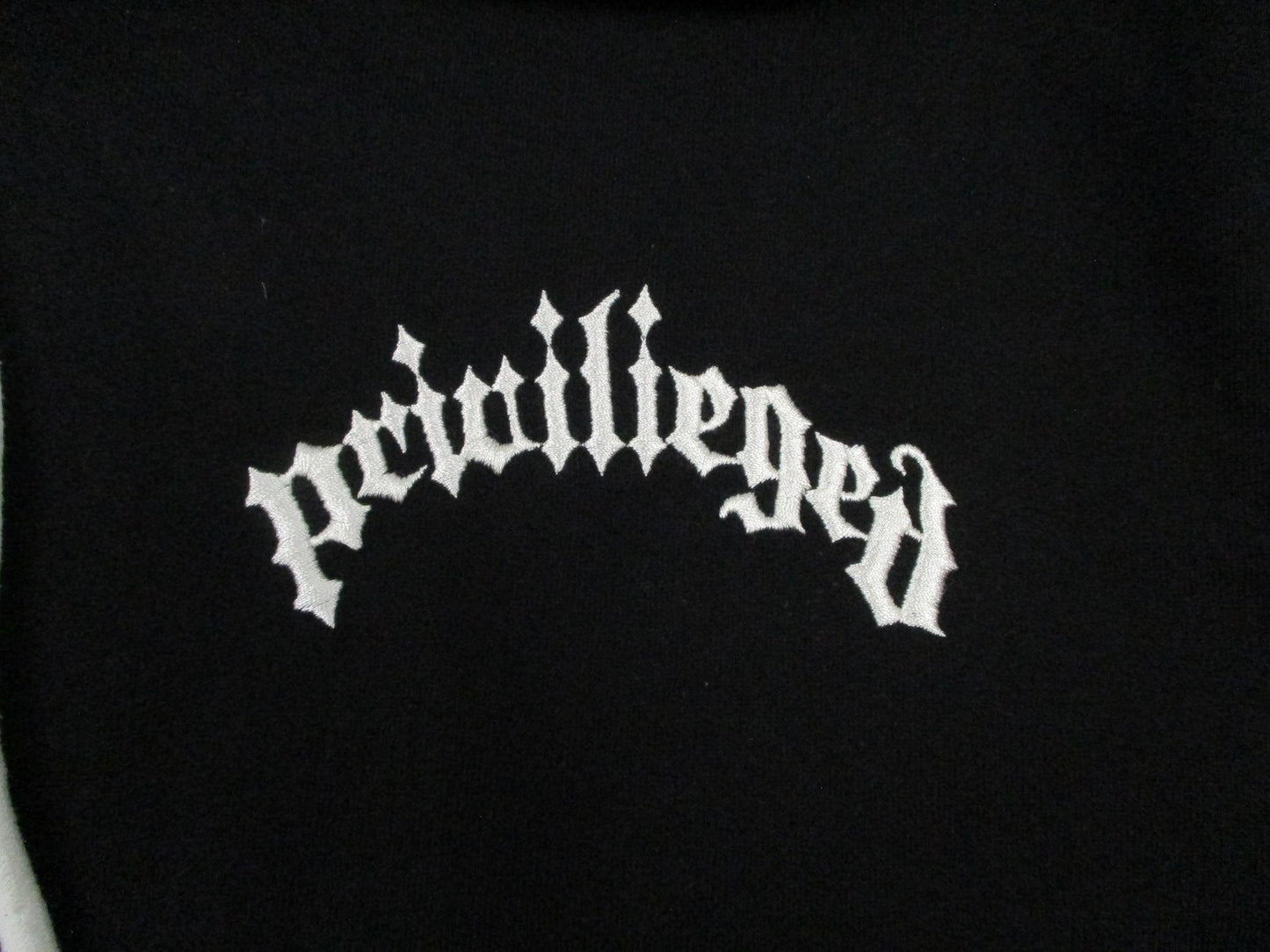 Bleecker&Mercer Hoodie Mens XL Black Privileged Graphic Pullover Sweatshirt 12162