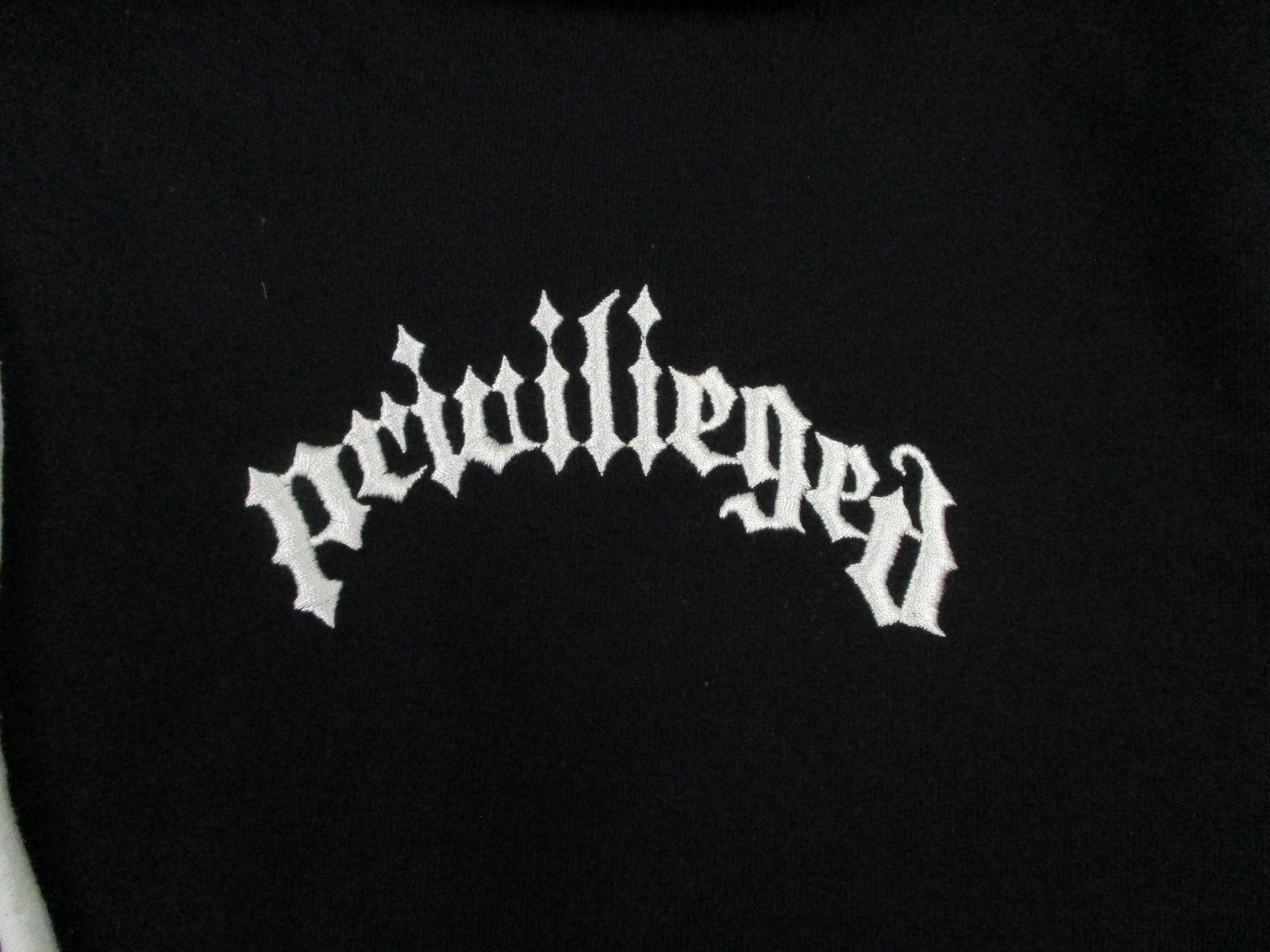 Bleecker&Mercer Hoodie Mens XL Black Privileged Graphic Pullover Sweatshirt 12162