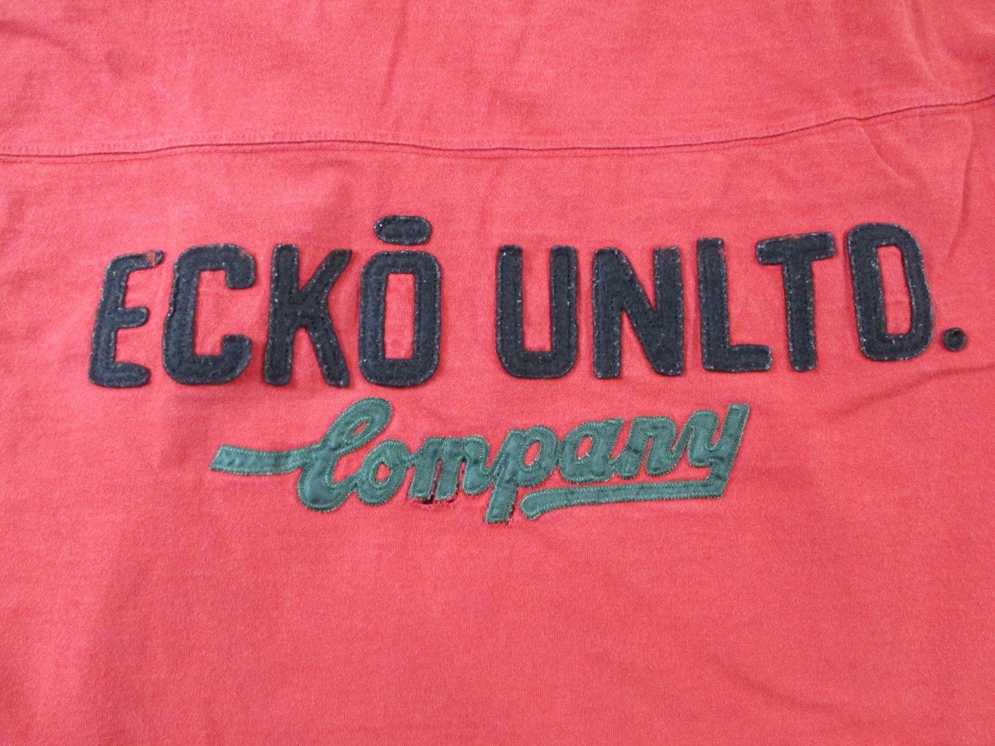 Ecko Unltd Shirt Mens Medium Red Company Chenille Logo Ringer Streetwear Tee4