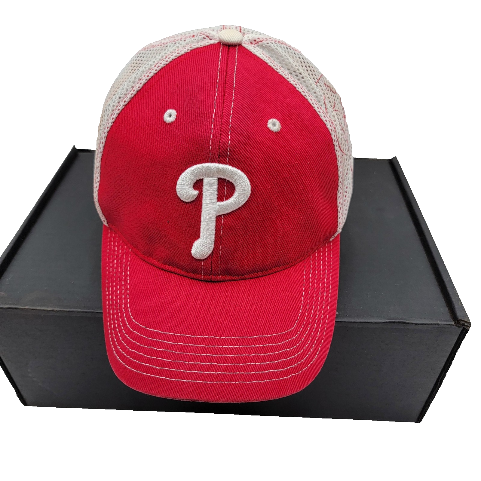 Vintage Philadelphia Phillies Hat Cap Strap Back MLB Baseball Trucker Mens 90s0