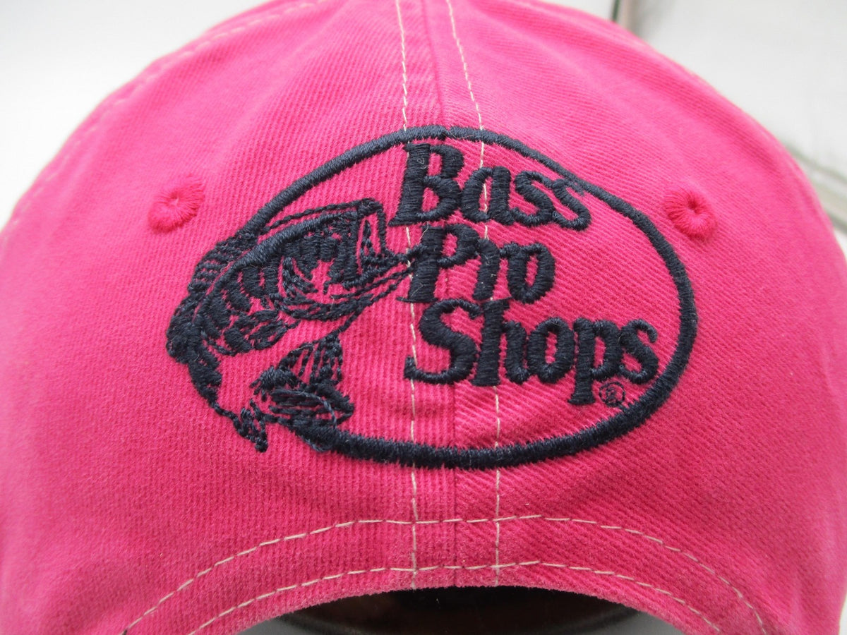 Bass Pro Shops Hat Cap Strap Back Mens One Size Pink Gone Fishing Baseball Logo8