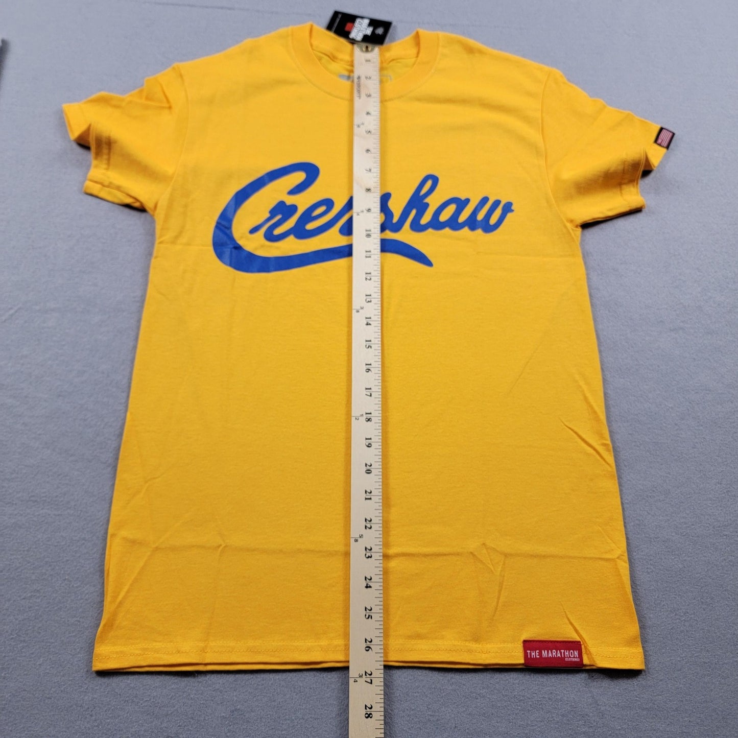 The Marathon Clothing Shirt Mens Small Yellow Crenshaw Graphic Tee Crewneck TMC10