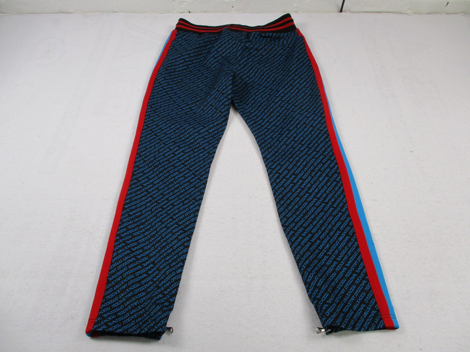Rockstar Original Tracksuit Set Mens Large Black Blue Logo Track Sweatsuit Zip17