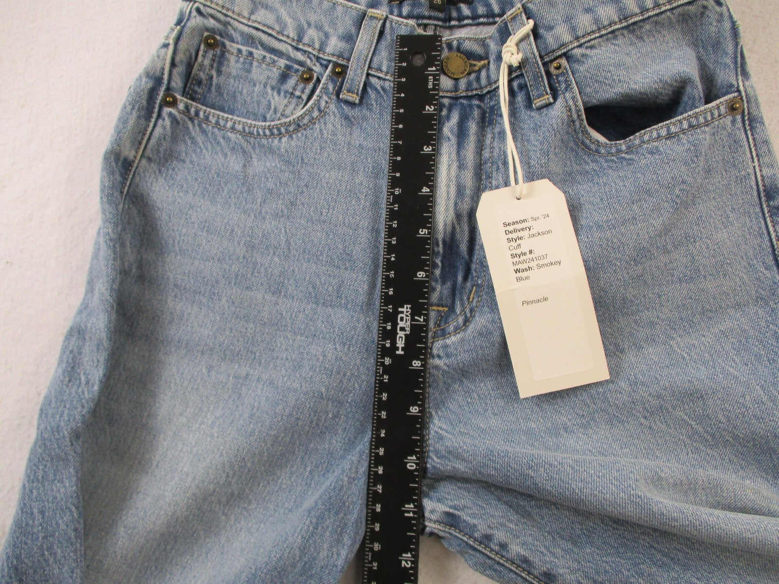 Modern American Jackson Cuff Jeans Womens 26 Smokey Blue High Rise Straight 147010