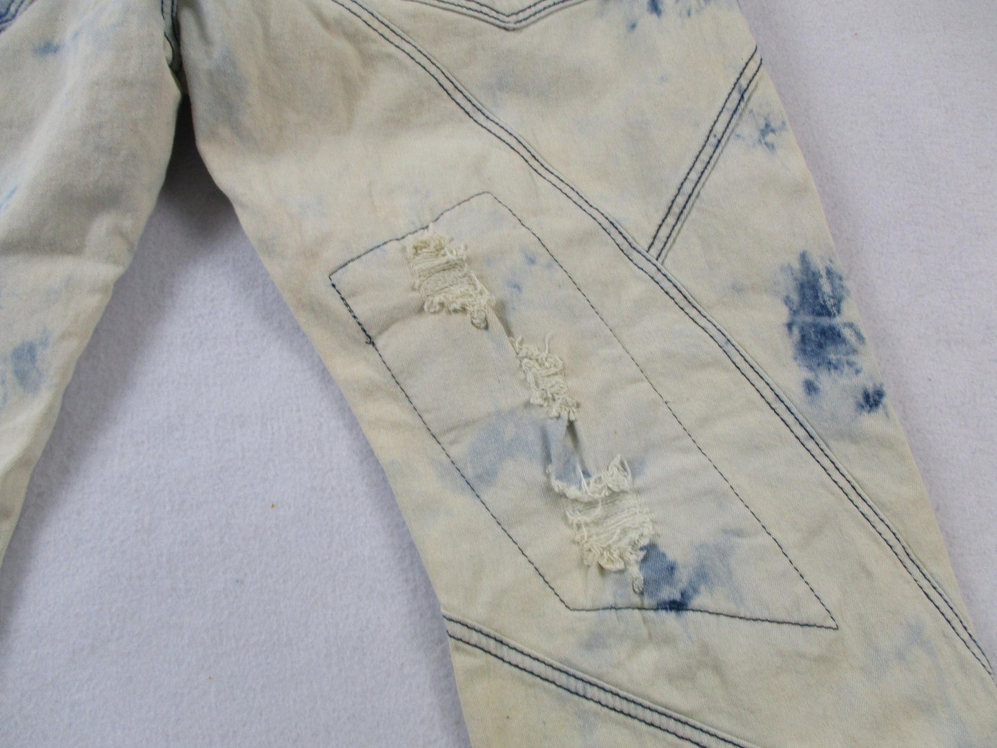 Reason Jeans Mens 44 Slim Acid Wash Mulberry Moto Skull Denim Embroidered 14229