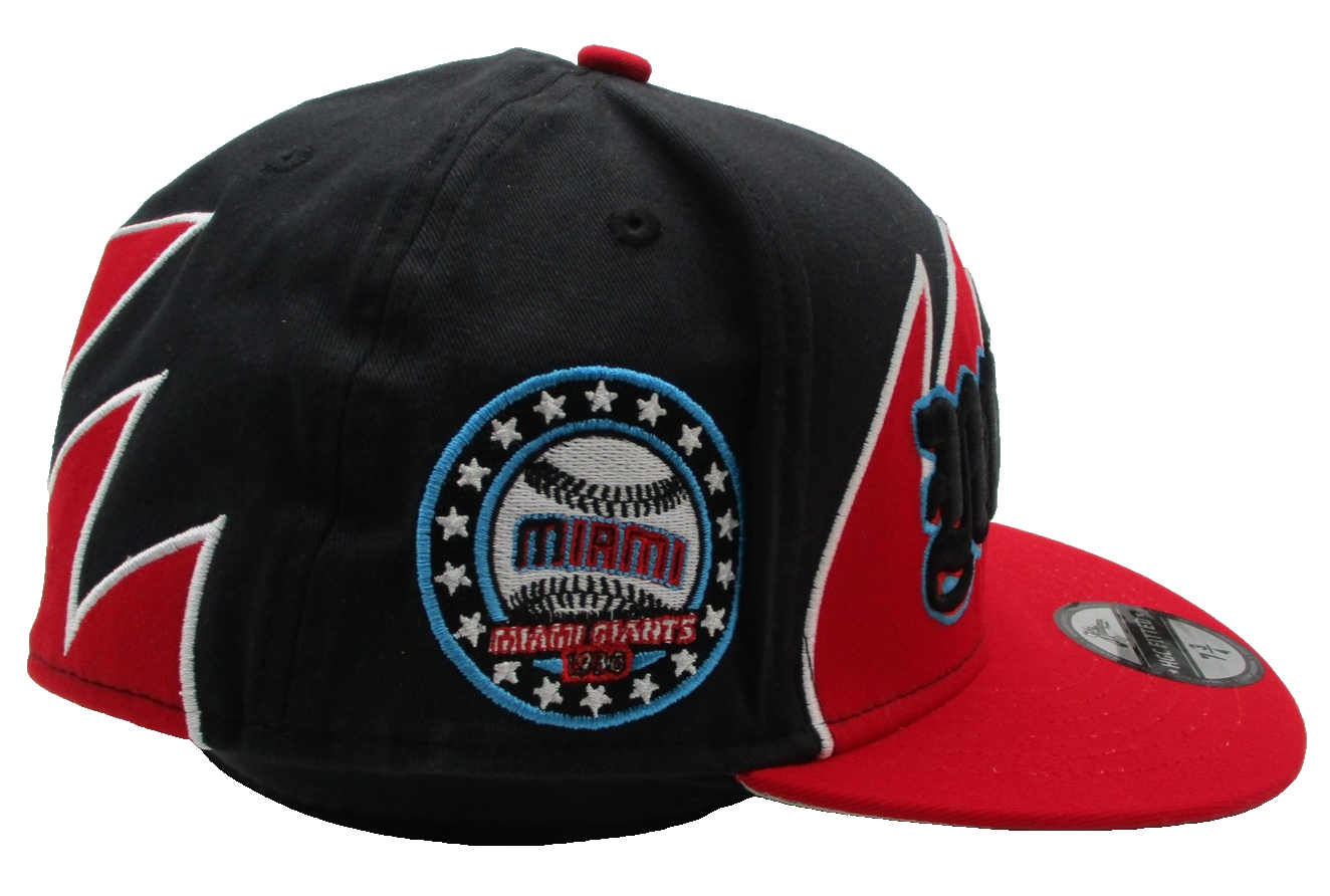 Miami Giants Hat Cap Fitted Mens 7 3/4 Black Red Negro Leagues Baseball TISA HGC3