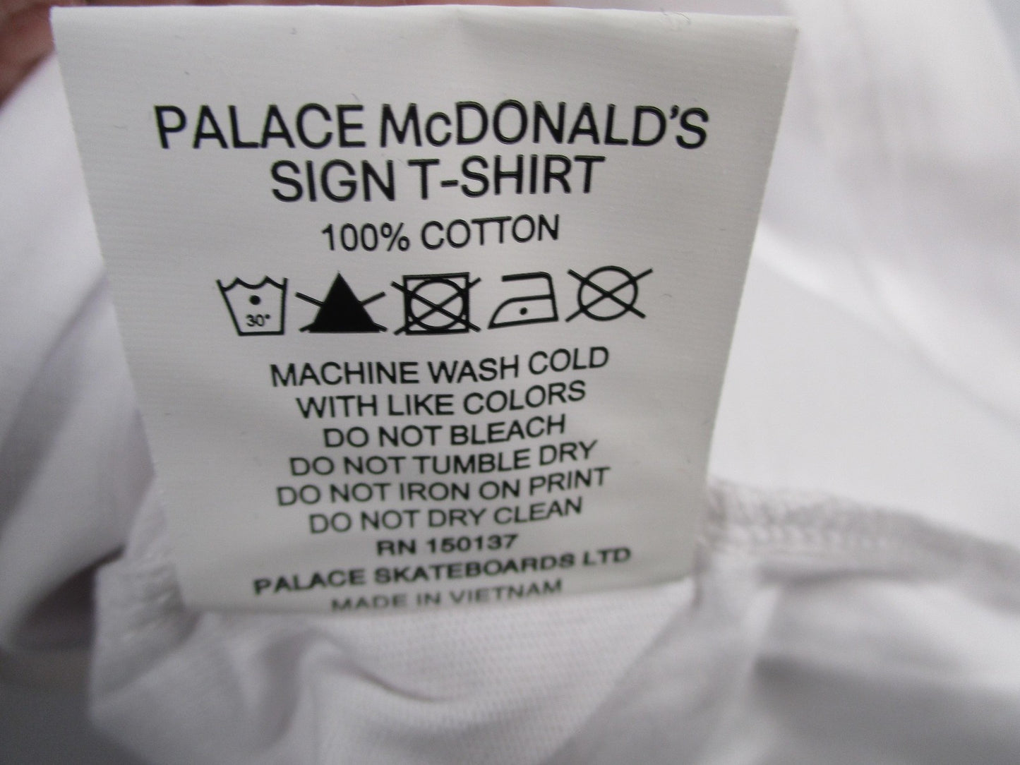 Palace Shirt Mens 2XL White McDonald's Sign Graphic Skate Logo Streetwear
