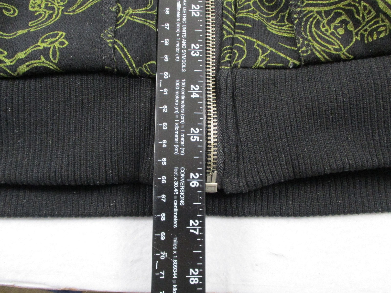 Quickshark Hoodie Mens 2XL Black Full Zip Sherpa Lined Skull Rose Graphic Tattoo7