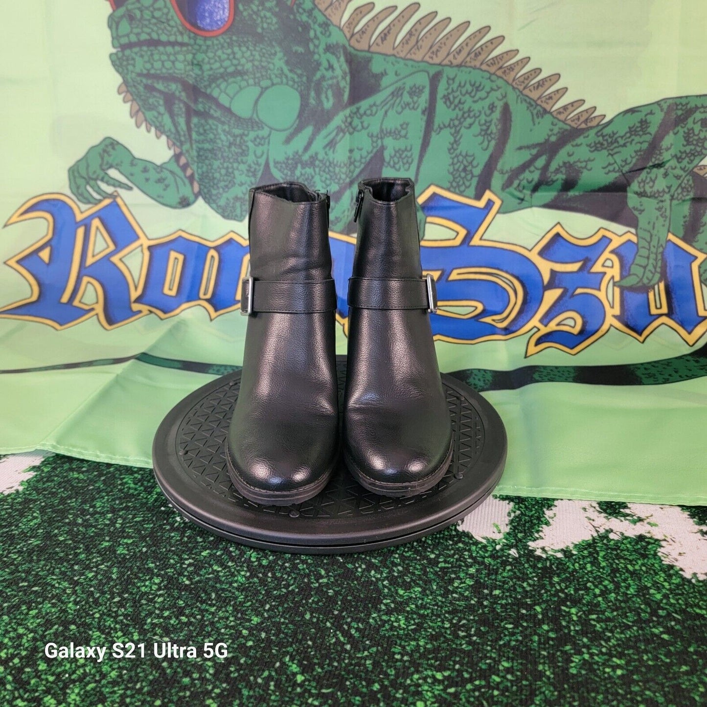 SOUL Naturalizer Womens Black Block Heel Booties Shoes 8 Wide Sz 8W2