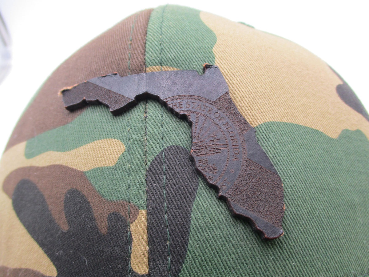Branded Bills Florida Hat Cap Snap Back Mens One Size Green Camo State Patch USA2