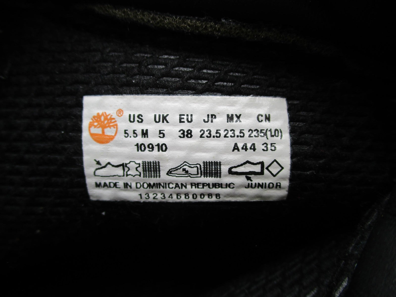 Timberland 10910 Junior Boots Youth Size 5.5M Black Waterproof Leather Combat17