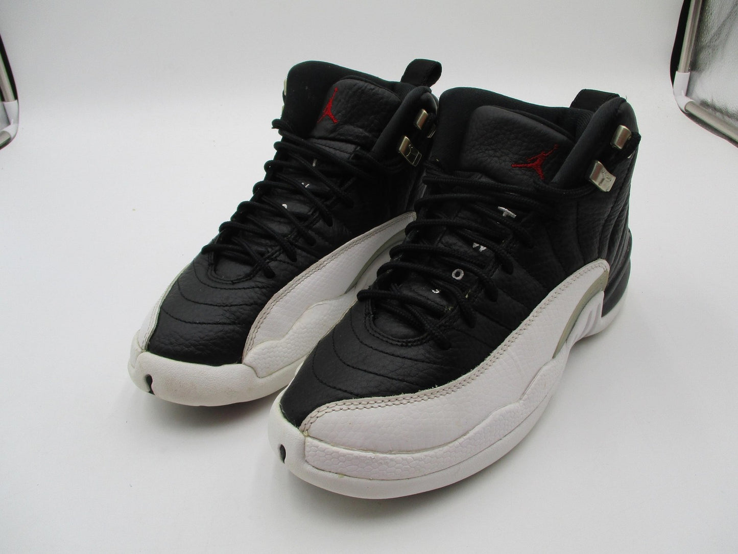 Air Jordan 12 Retro Playoffs Shoes Youth 5.5Y Black White Sneakers 153265-0060