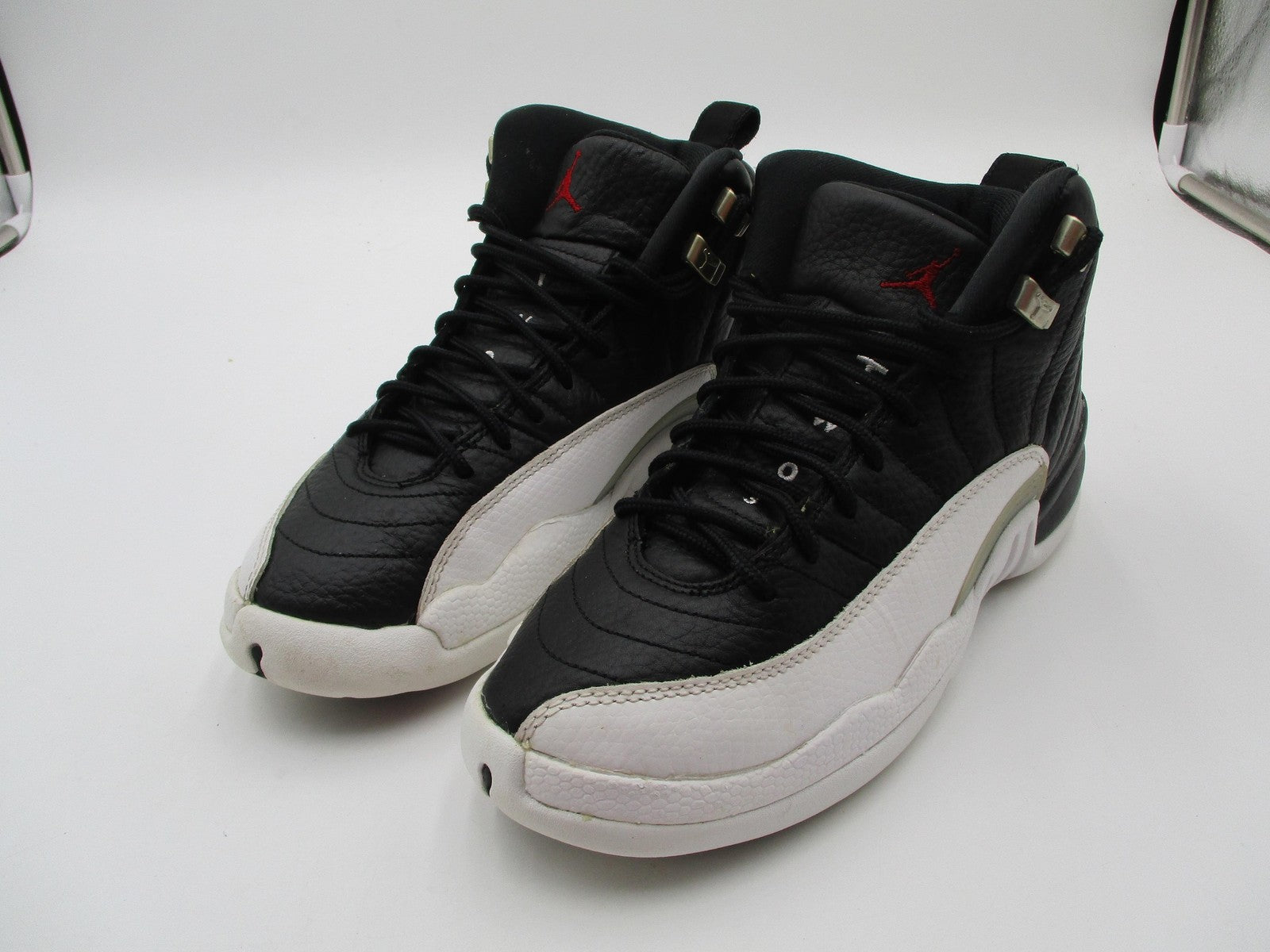 Air Jordan 12 Retro Playoffs Shoes Youth 5.5Y Black White Sneakers 153265-0060