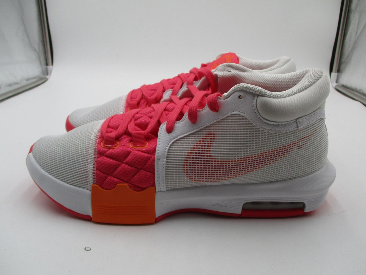 Nike LeBron Shoes Mens Size 11.5 White Pink Mid Top Basketball FB2239-1045