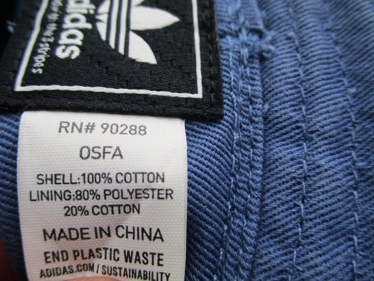Adidas Hat Cap Bucket Mens One Size Blue Twill Trefoil Logo Casual Summer10