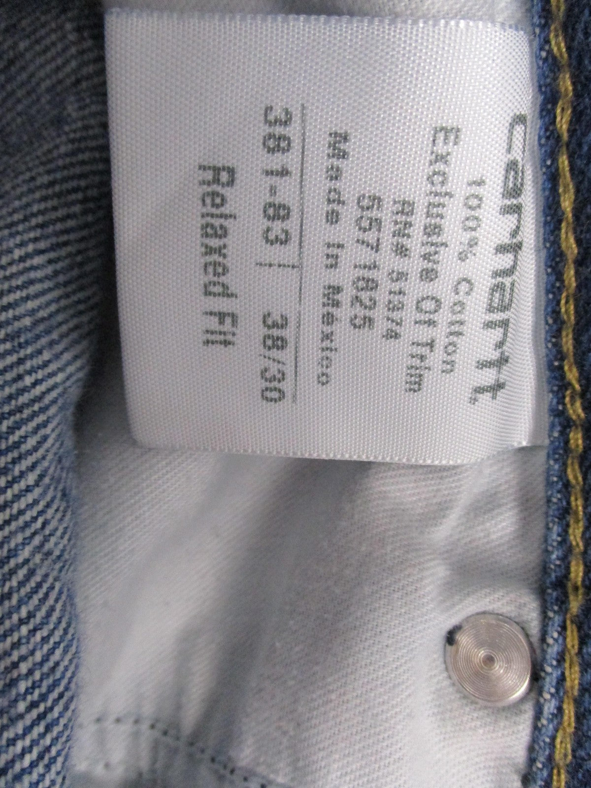 Carhartt Swisher Jeans Mens 38x30 Blue Relaxed Fit Workwear Denim 14324