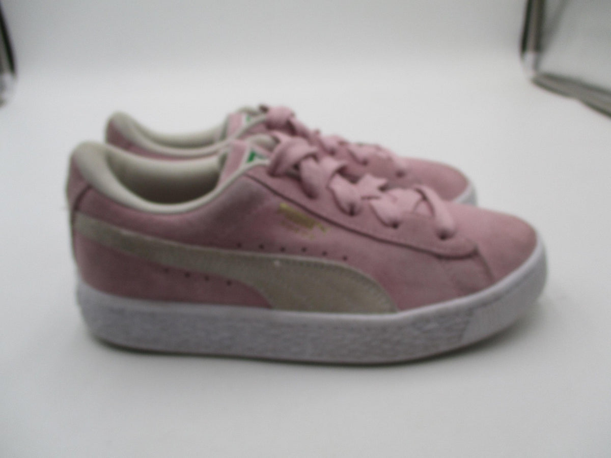 Puma Suede Shoes Kids Size 2 Pink Low Top Lace Up Casual Sneakers 380561-053