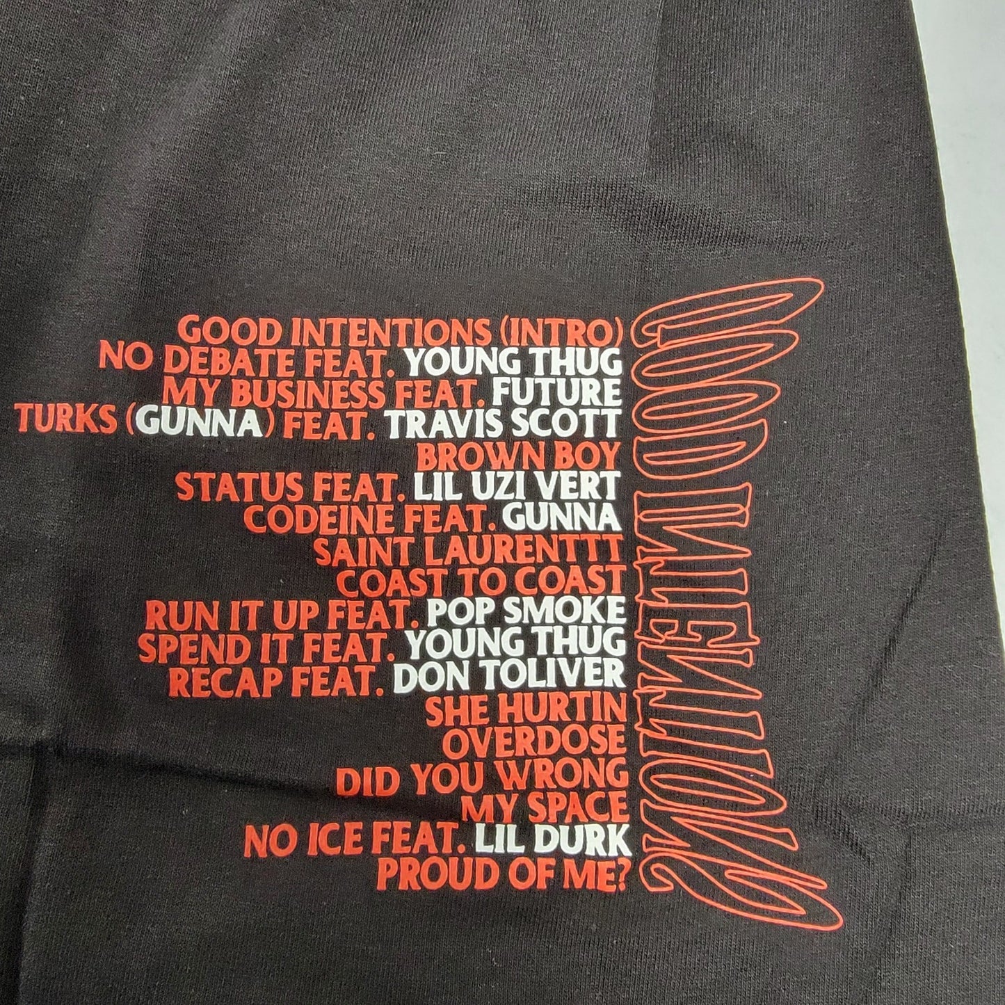 Vlone Bad Habits Good Intentions Black Men's TShirt  M