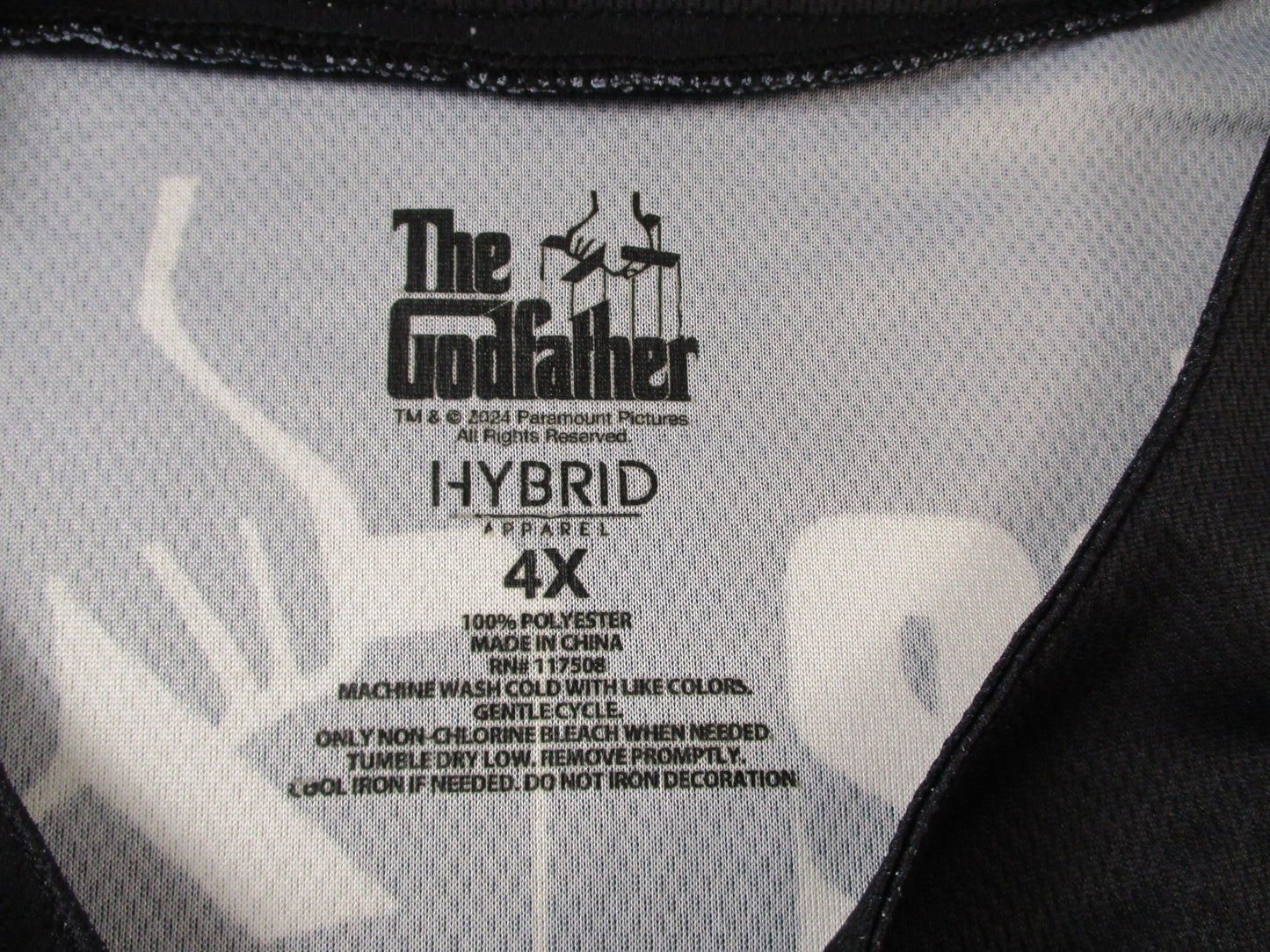 Hybrid Apparel The Godfather Shirt Mens 4XL Black Baseball Button Up Jersey 14883