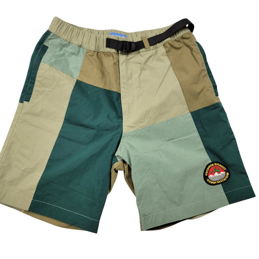MARKET GORP Patchwork Tech Shorts Eden Green Mountain Outdoor Hiking Men’s S0