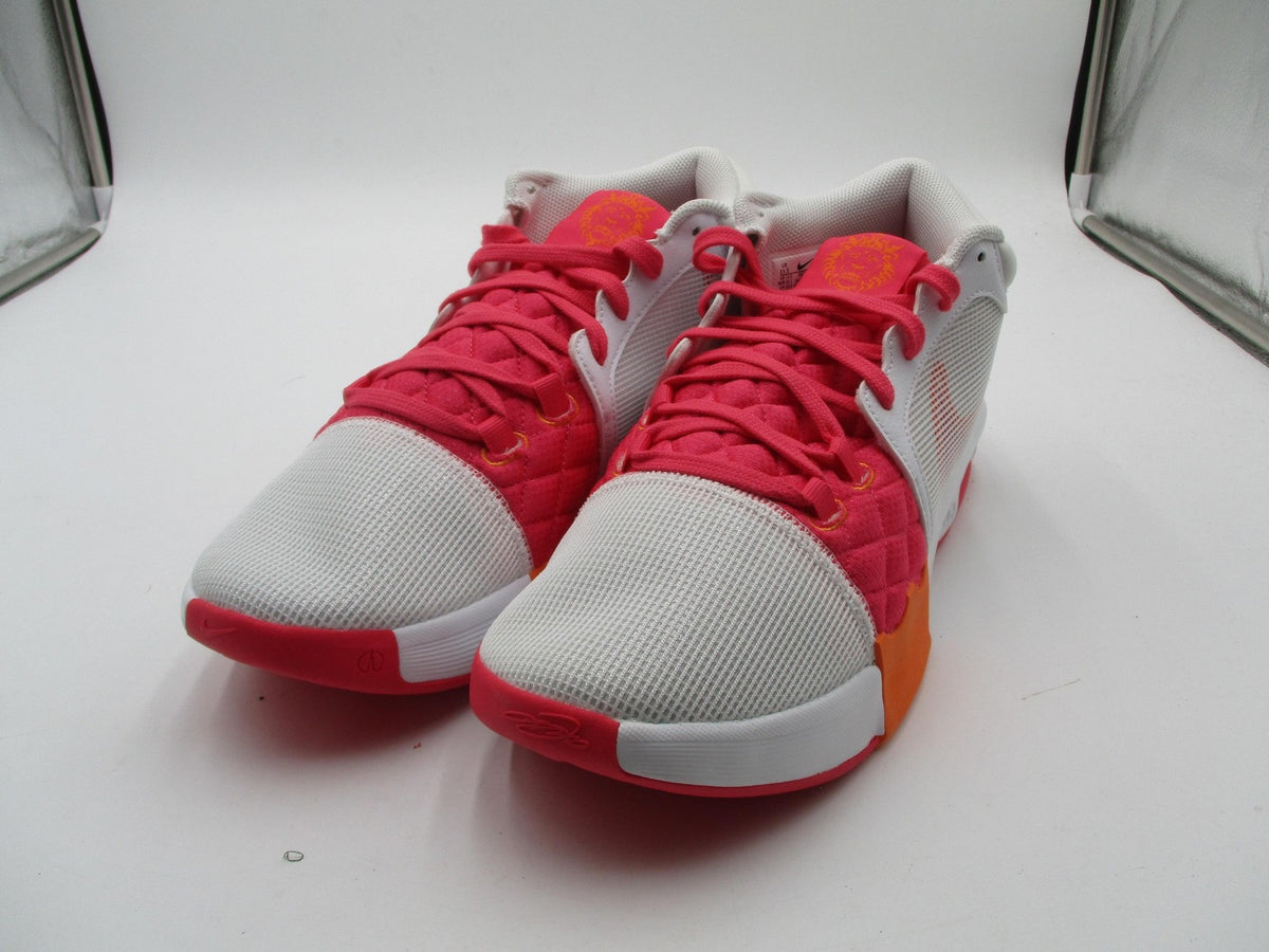 Nike LeBron Shoes Mens Size 11.5 White Pink Mid Top Basketball FB2239-1040