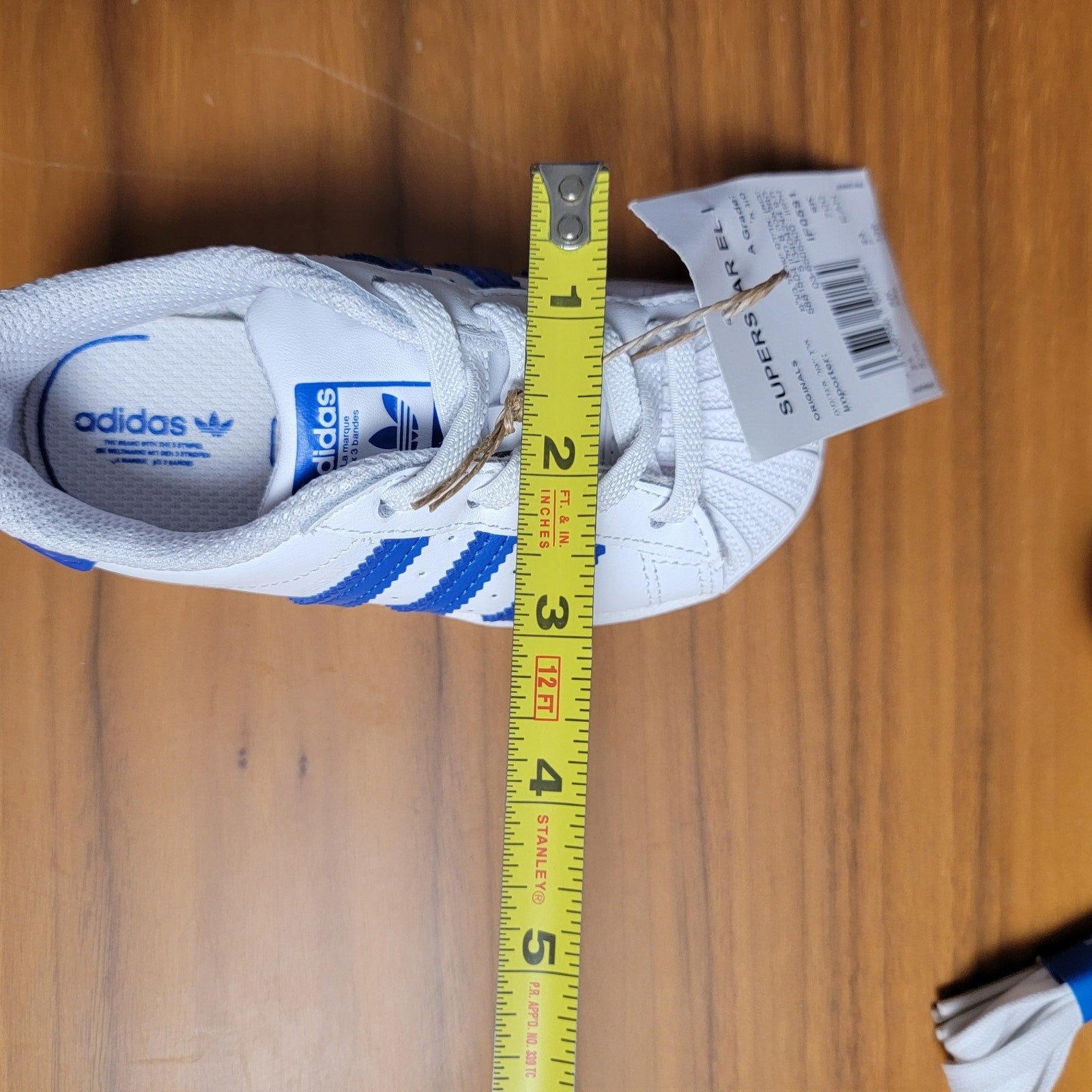 adidas Infant Superstar EL I Sneaker, White Royal Blue Sz 6.5K 5