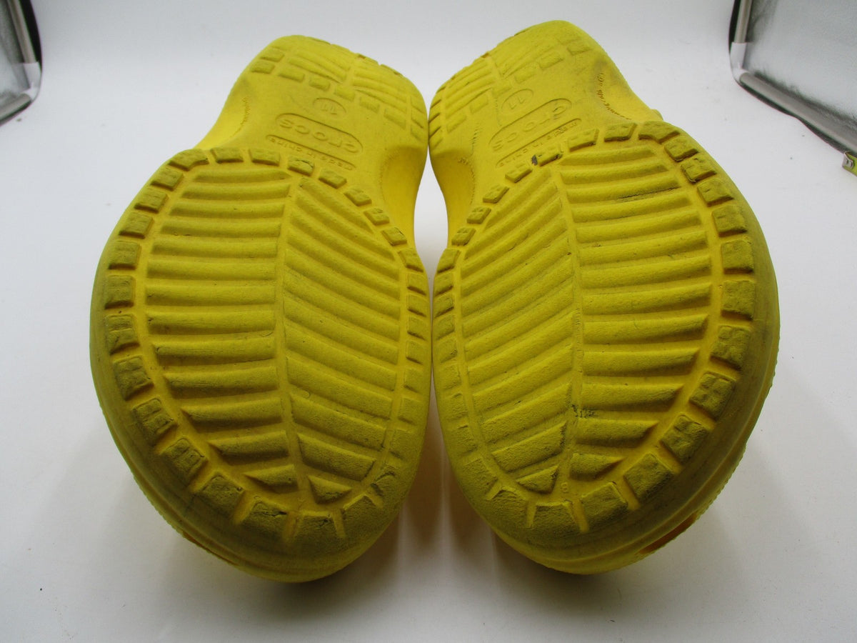 Crocs Classic Clog Shoes Mens Size 11 Yellow Slip On Sandals Comfort Casual6