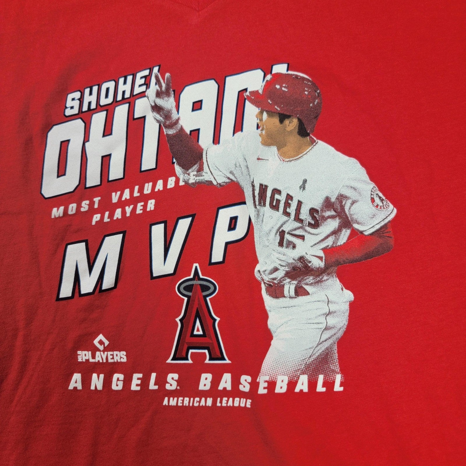 Los Angeles Angels Shirt Womens Large Red MLB Shohei Ohtani MVP New Era 10203