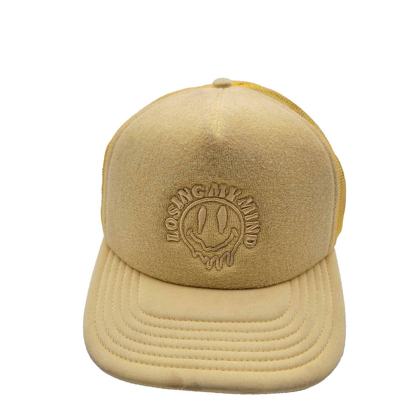 Neff Hat Cap Snap Back Yellow Trucker Mesh Losing My Mind Embroidered Mens0
