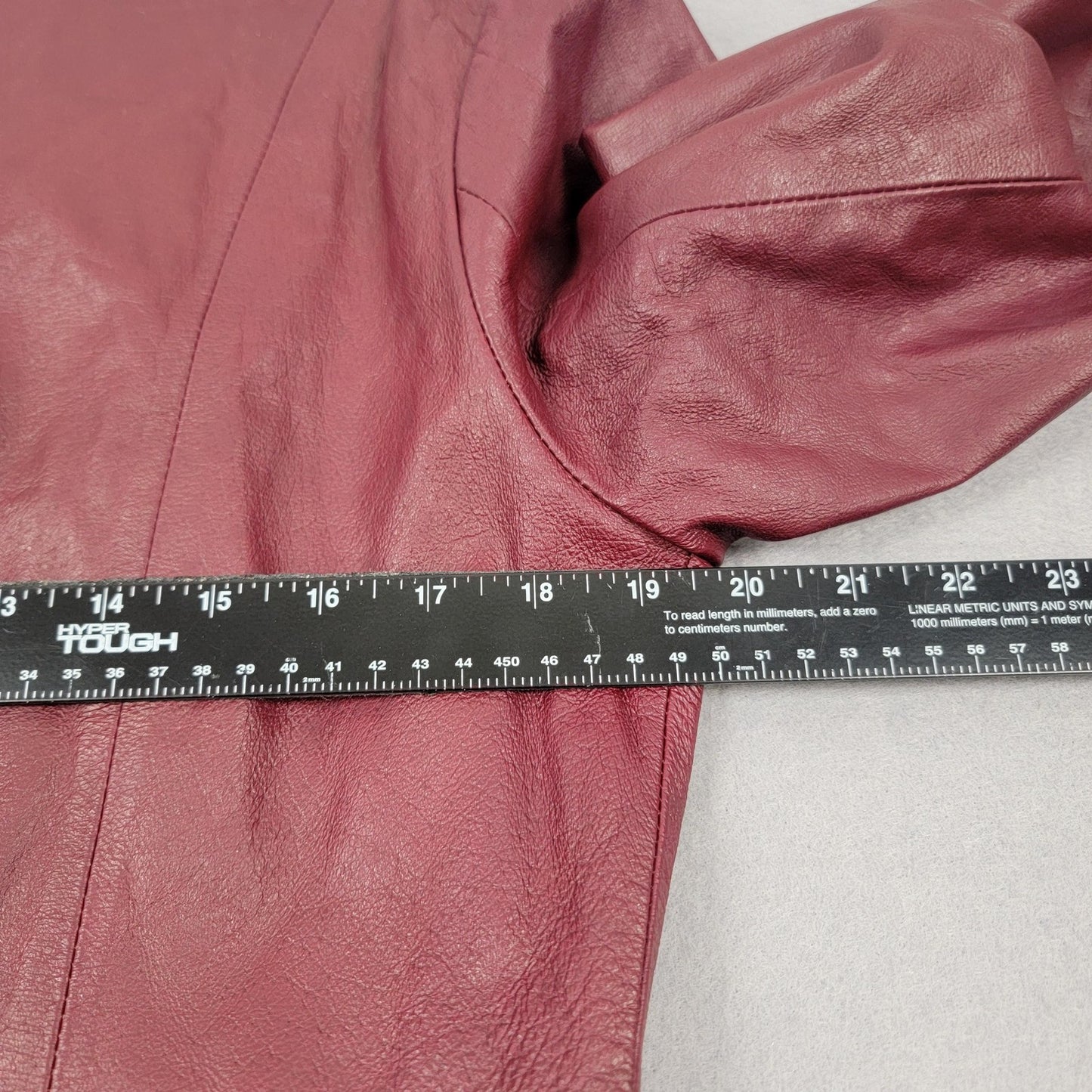 Tribeca Studio Leather Blazer Jacket Womens Medium Burgundy Button Front Lined6