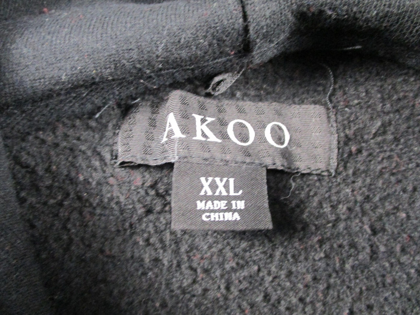 AKOO Hoodie Mens 2XL Black Pullover Fleece Sweatshirt KING Graphic Front 16662