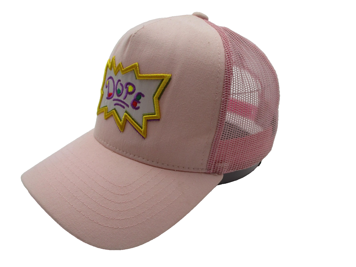 Mu:ka Dope Hat Cap Snap Back Pink Mesh Trucker Embroidered Comic One Size Mens2