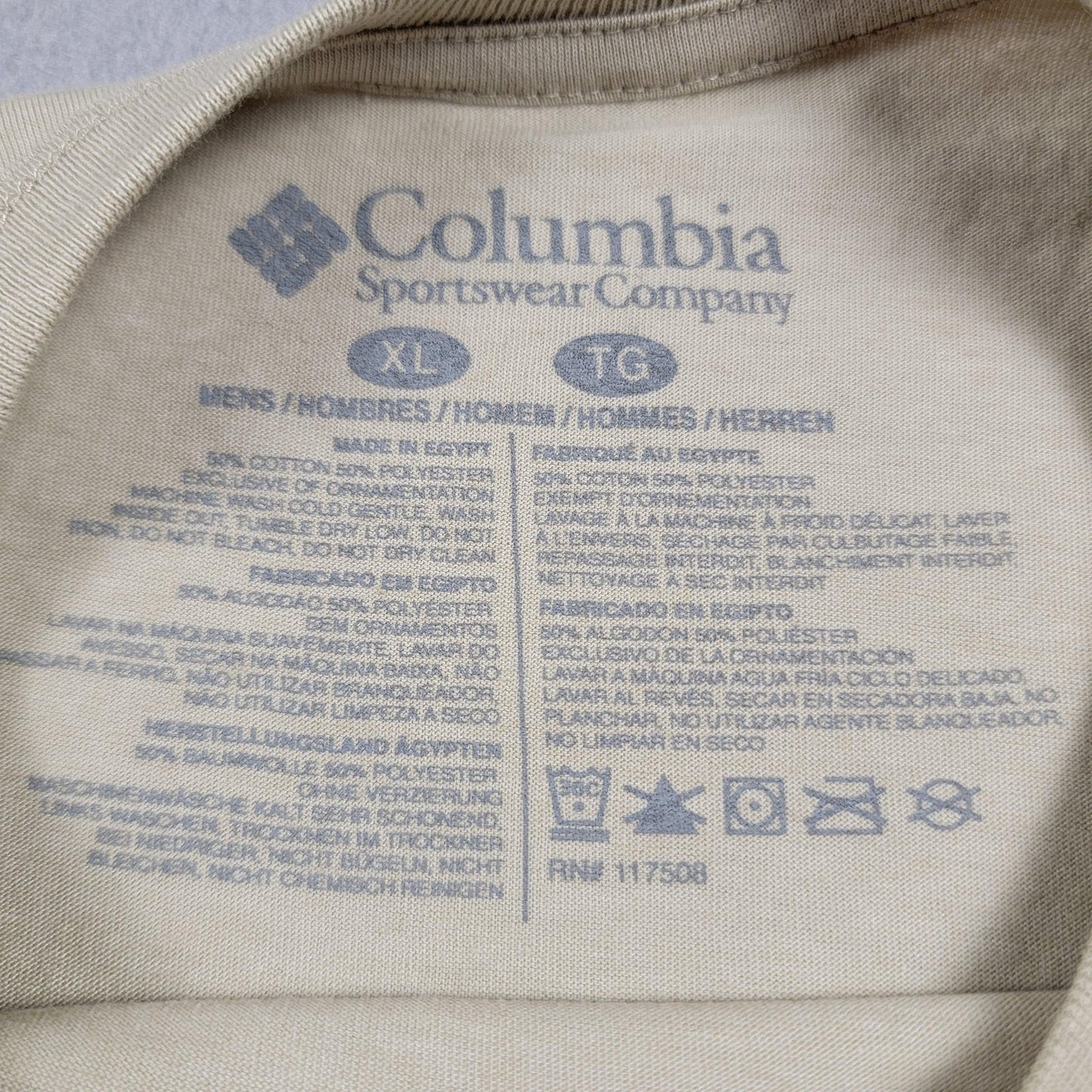 Columbia Shirt Mens XL Pacific Northwest Hiking Outdoor Tee Snoqualmie Falls 9377