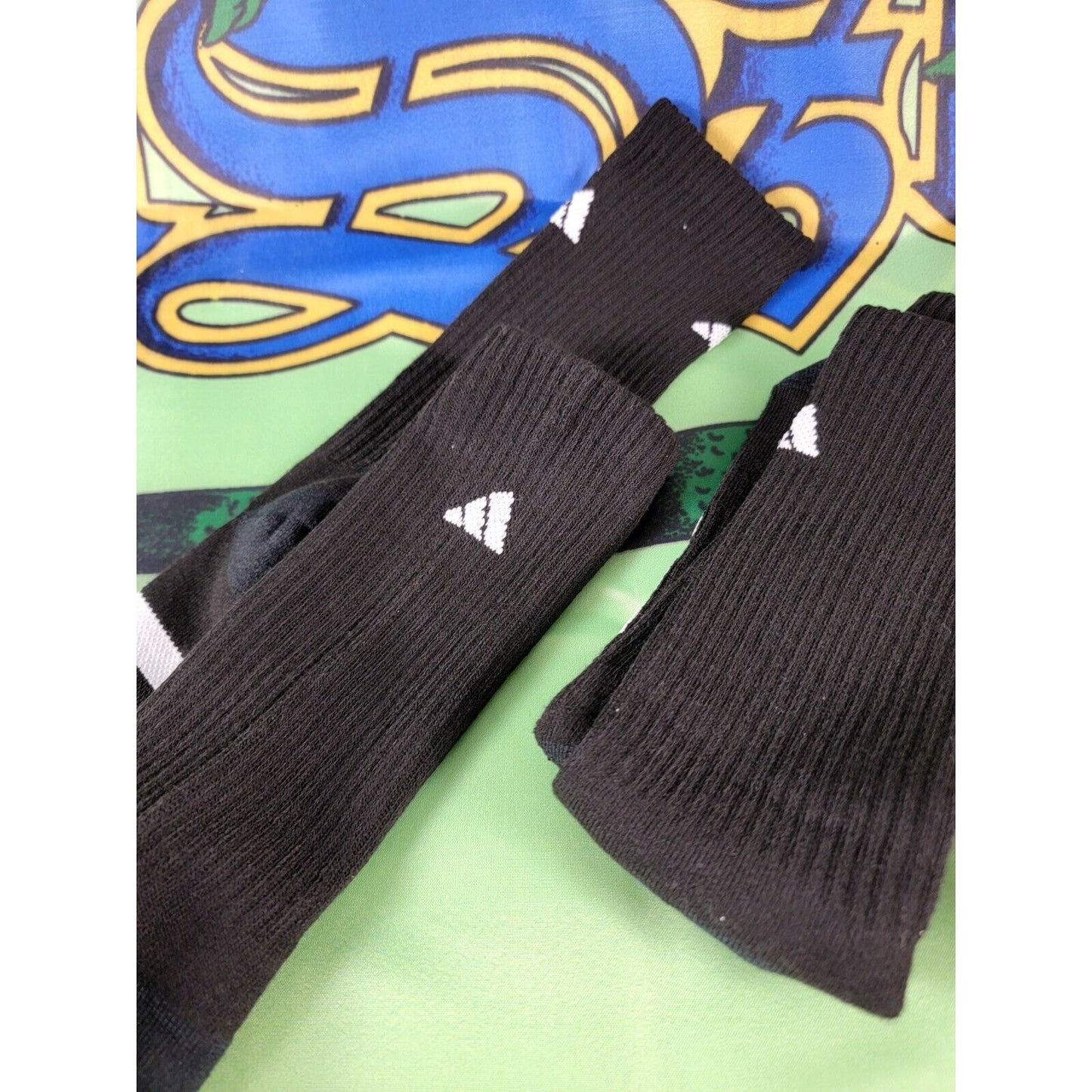 Adidas Cushioned Crew Socks 3 PairBlack Sport Training Casual Socks1