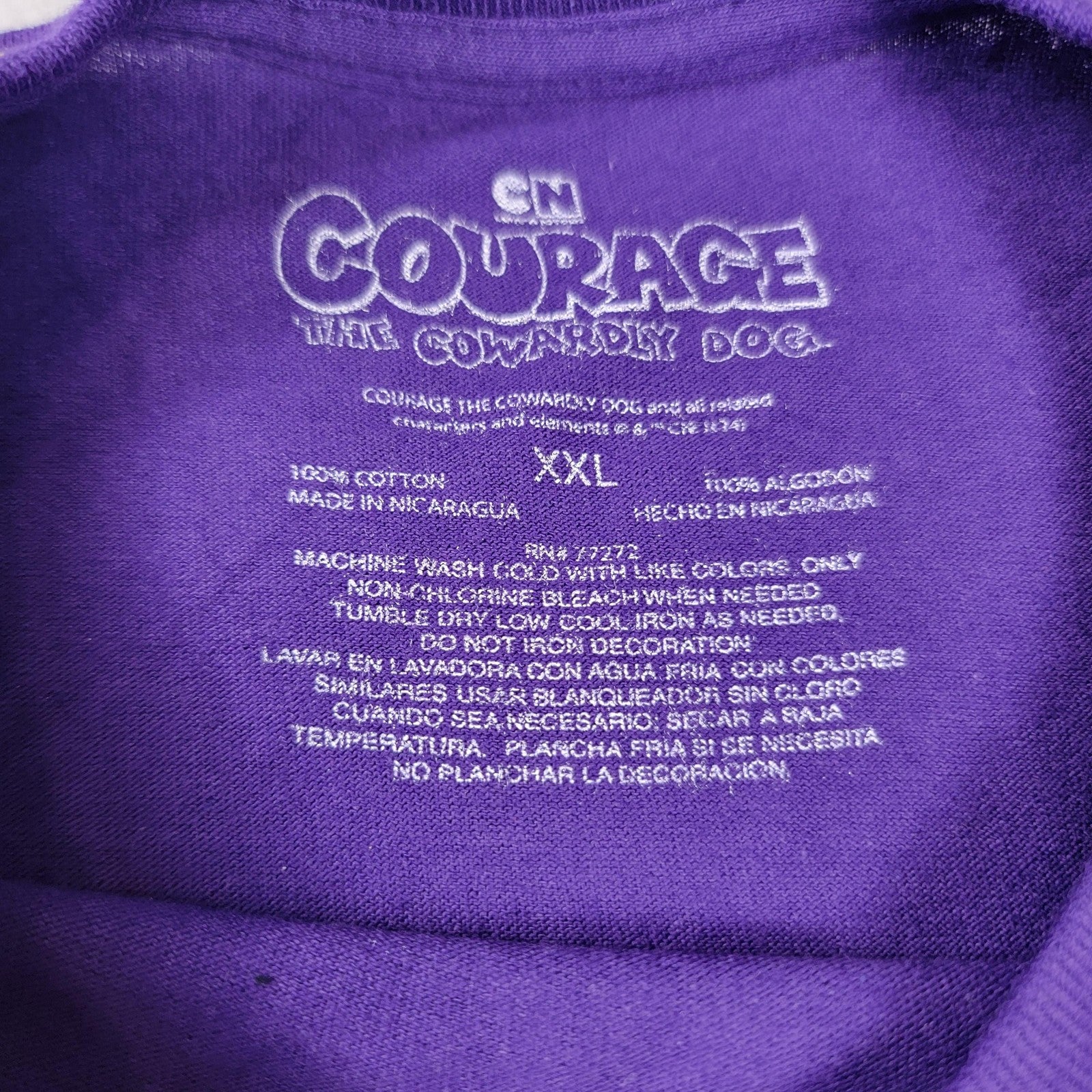 2 Pk Toy Story Shirt Black + Courage the Cowardly Dog Purple Mens 2XL