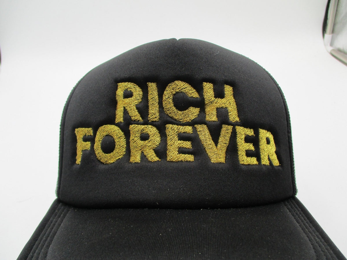 Crowns By Lids Rich Forever Hat Cap Snap Back Mens One Size Black Gold Lettering1