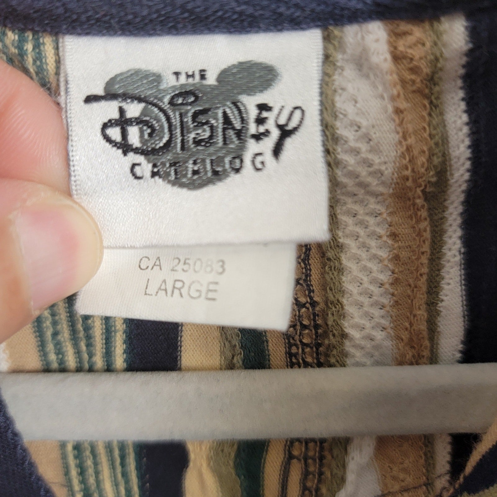 Vintage Disney Catalog Mickey Mouse Golf Polo Shirt Mens Large Striped 2415